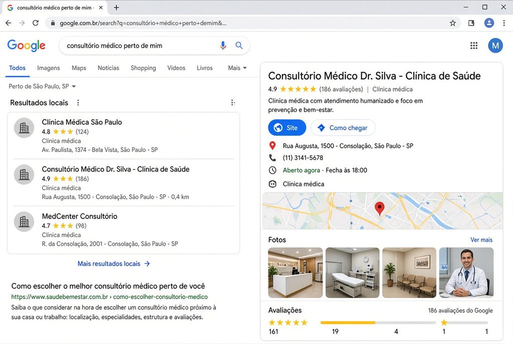 google business mal configurado é um dos motivos porque seu consultório não aparece no Google
